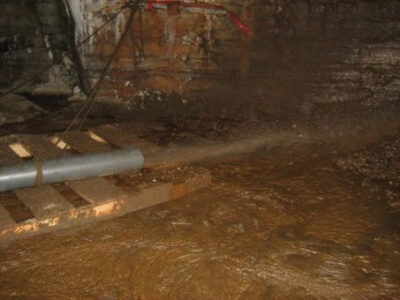 material discharge in mine
