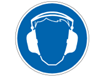 hearing protection icon, ear muffs, wear hearing protection sign, wear hearing protection when operating this equipment logo